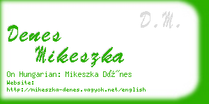 denes mikeszka business card